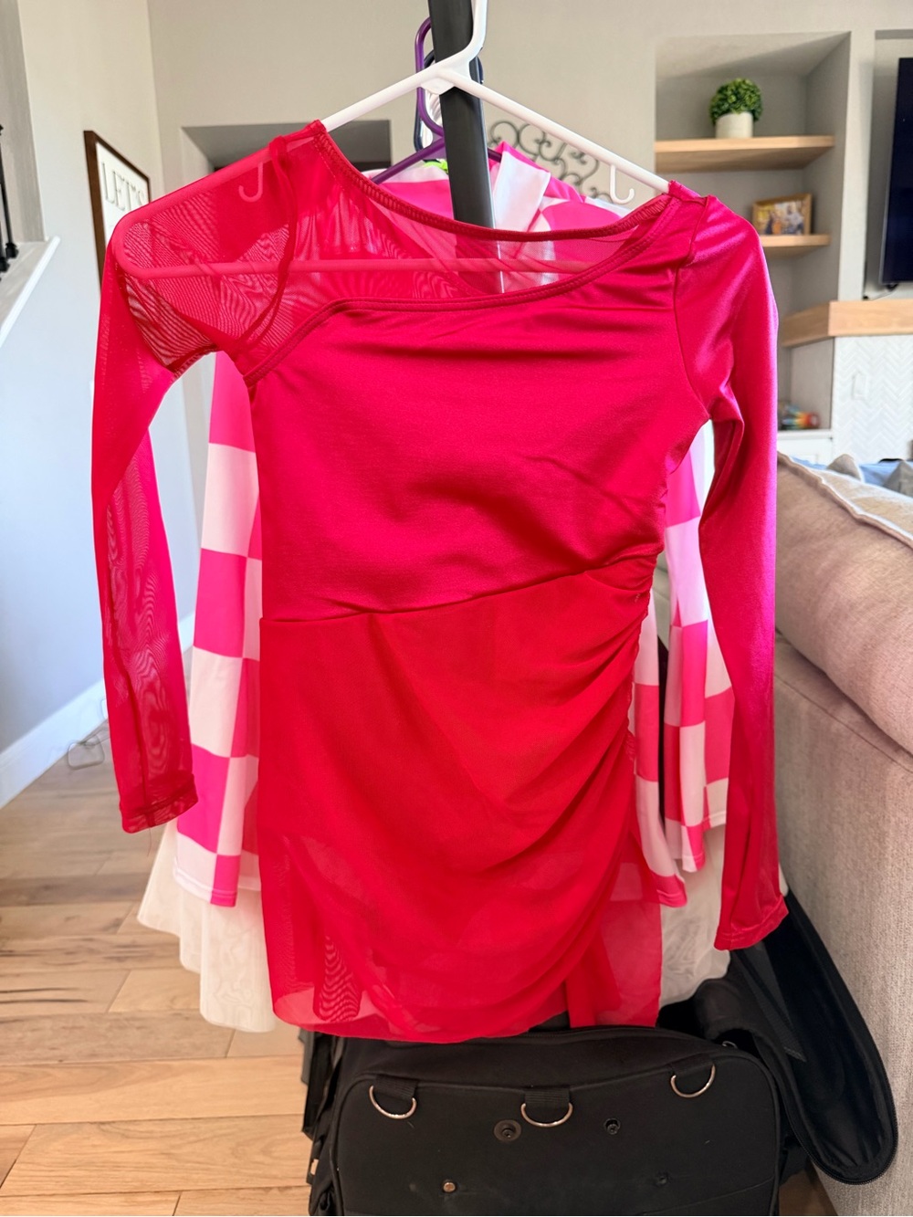 Funnel Of Love 18765 Fuchsia Sheer Mesh Long Sleeve Dress
